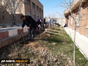 آیین درختکاری به مناسبت هفته درختکاری در محوطه آموزشکده